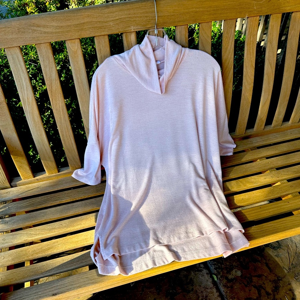 Gap Women’s Cowl Neck Short Sleeve Sweater, Pink, Size L Tall